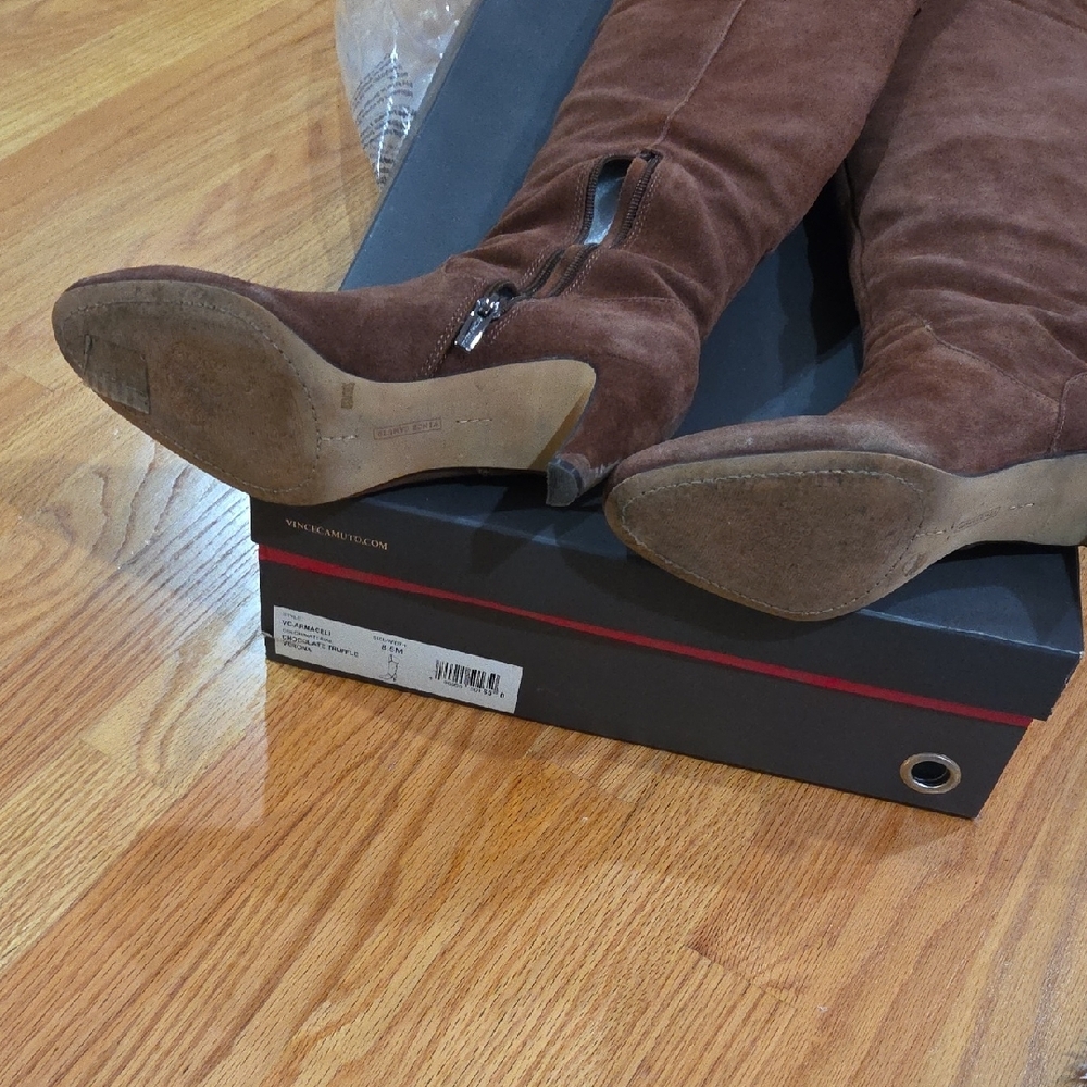Vince Camuto Tan Suede Over the Knee Boots - Picture 6 of 10